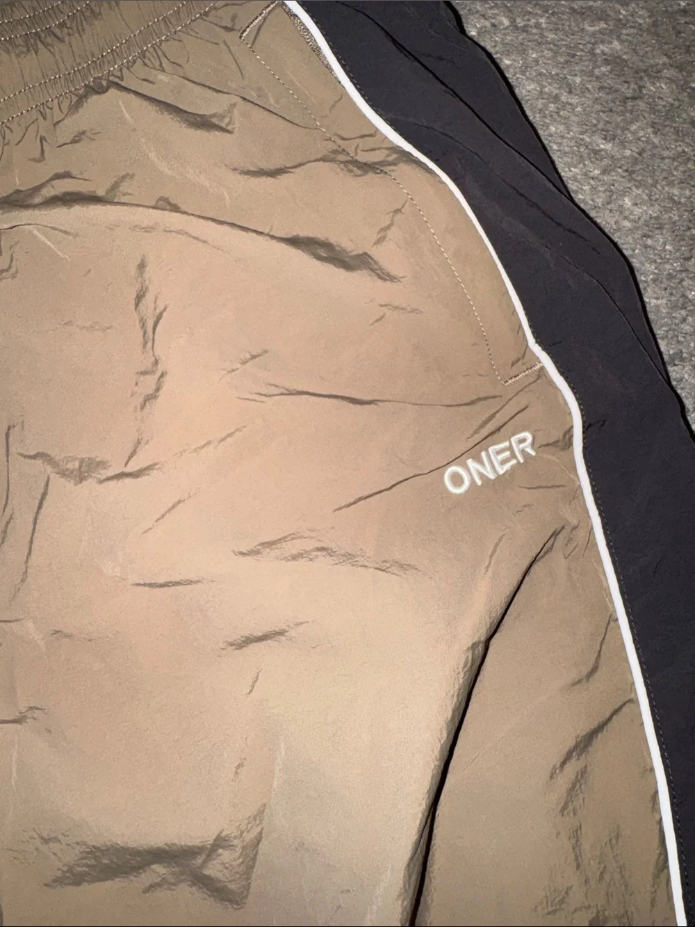 ONER Two-Tone Track Pants in tan & Black - Picture 3 of 7